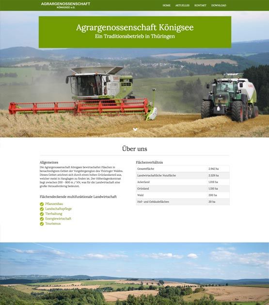 webdesign für Agrargenossenschaft Koenigsee