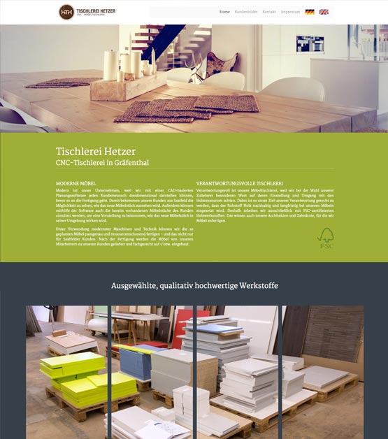 webdesign für Tischler